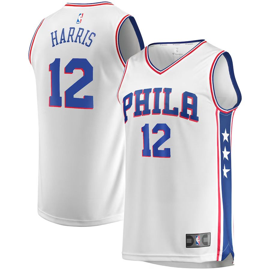 Men Philadelphia 76ers 12 Tobias Harris Fanatics Branded White Fast Break Replica Player Team NBA Jersey